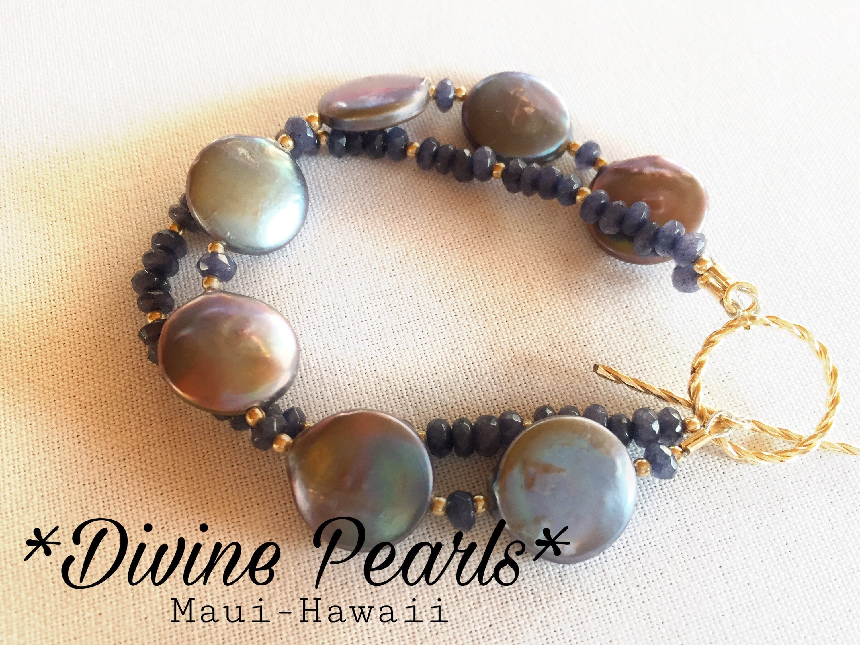 Beautiful Coin Bracelet & Sapphire.