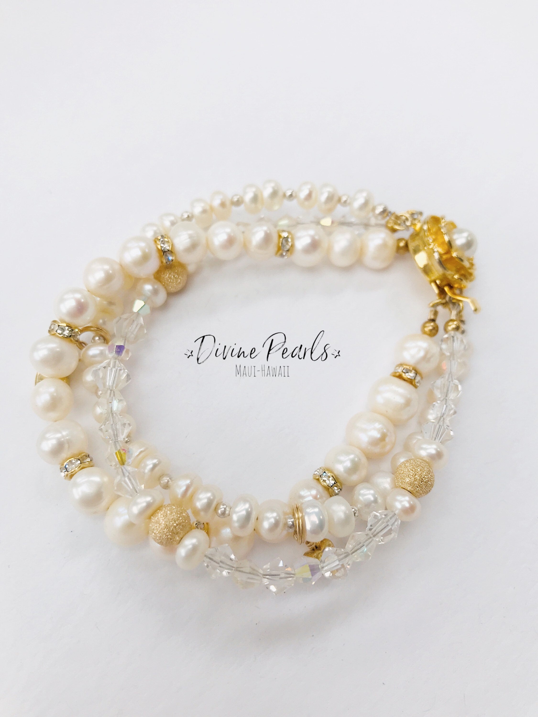 White gold flower bracelet