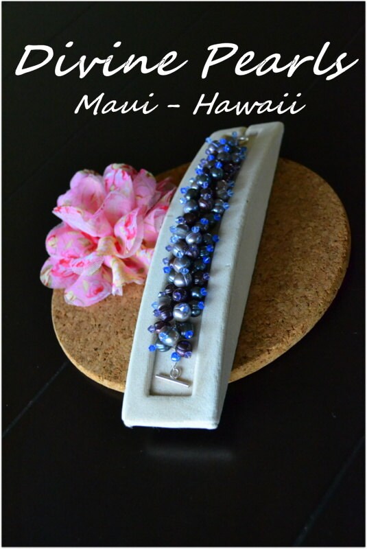 Different Shade Purple & Blue "Cha Cha Bracelet" sterling silver