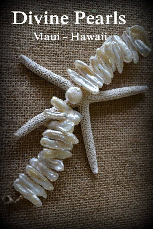 Beautiful Biwa Pearls Bracelet combines with coin pearl 14kgf. Perfect wedding