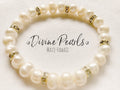 White freshwater pearls & zirconia crystals