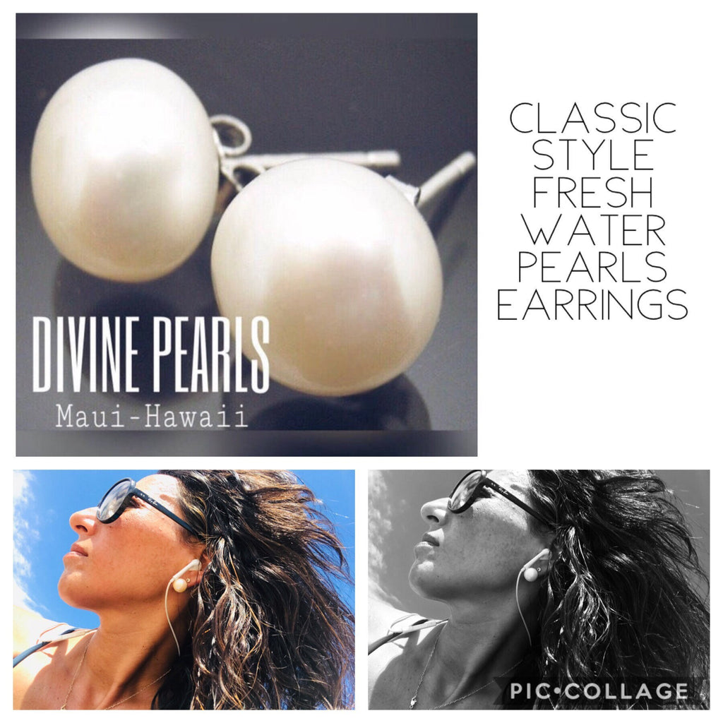 White freshwater pearls & zirconia crystals