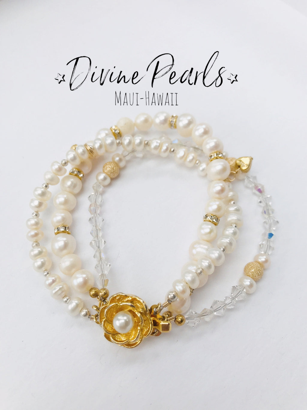 White gold flower bracelet