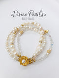 White gold flower bracelet