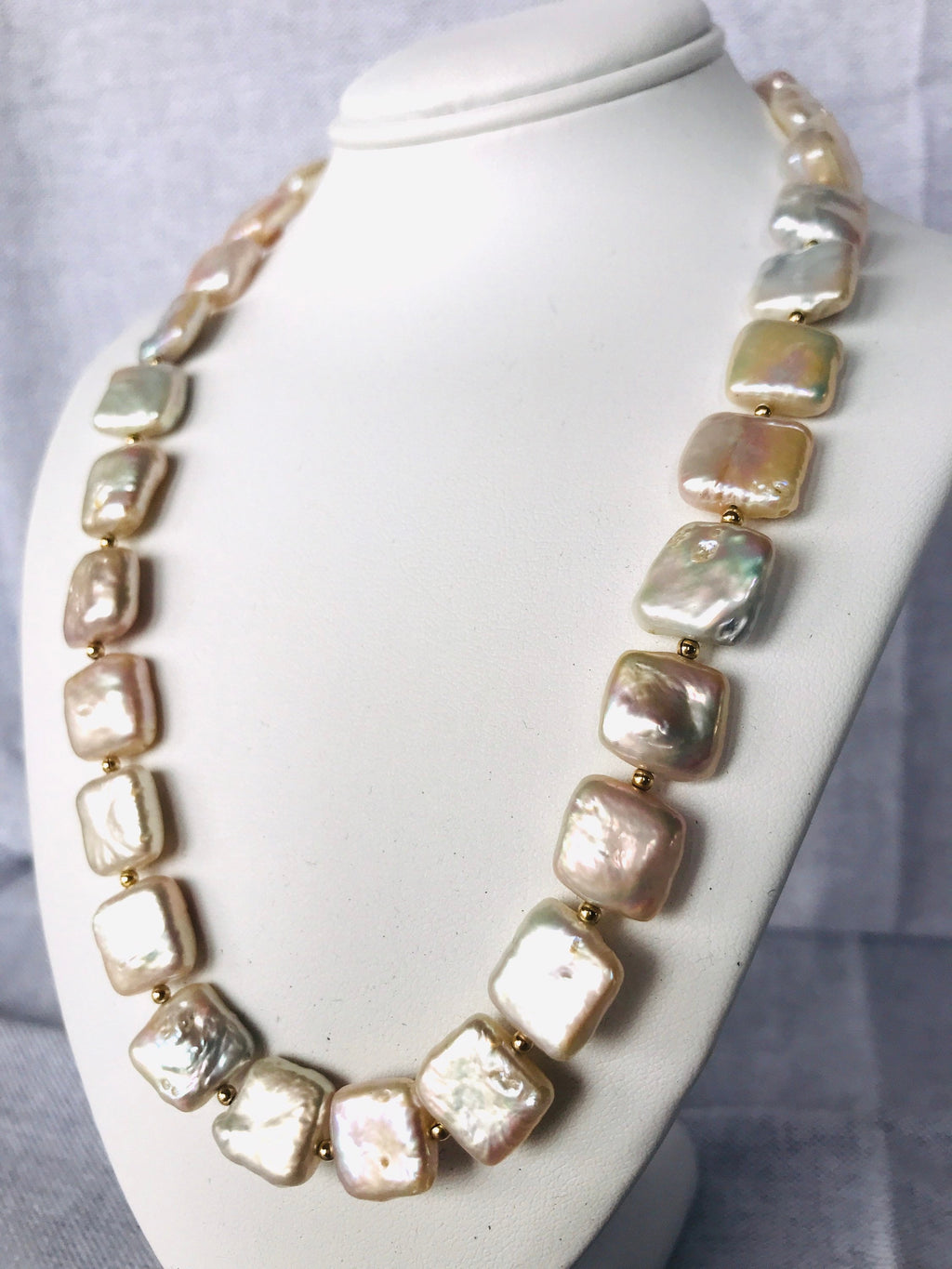 Nacar & rose color coin pearls