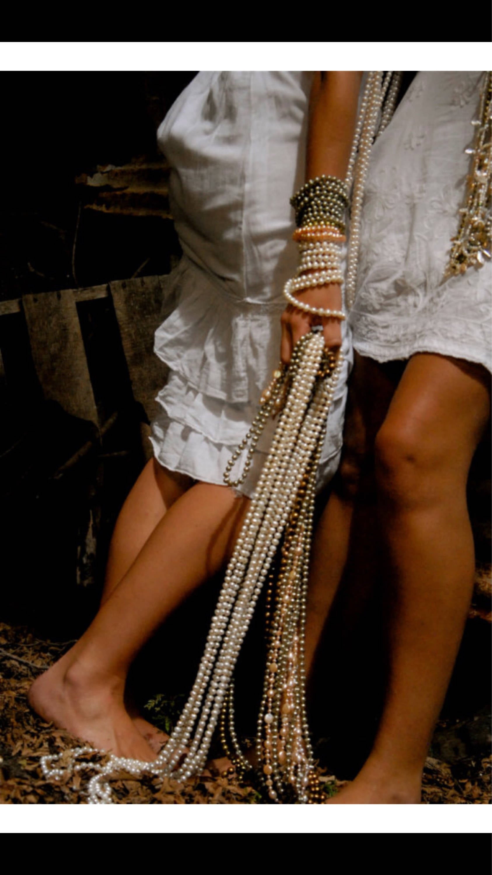 24" long hand faceted gems 14kgf