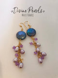 Coin pearls freshwater pearls earrings