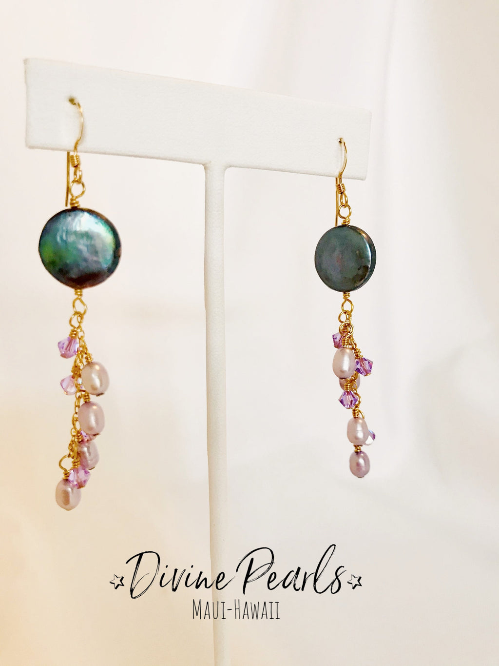 Coin pearls freshwater pearls earrings