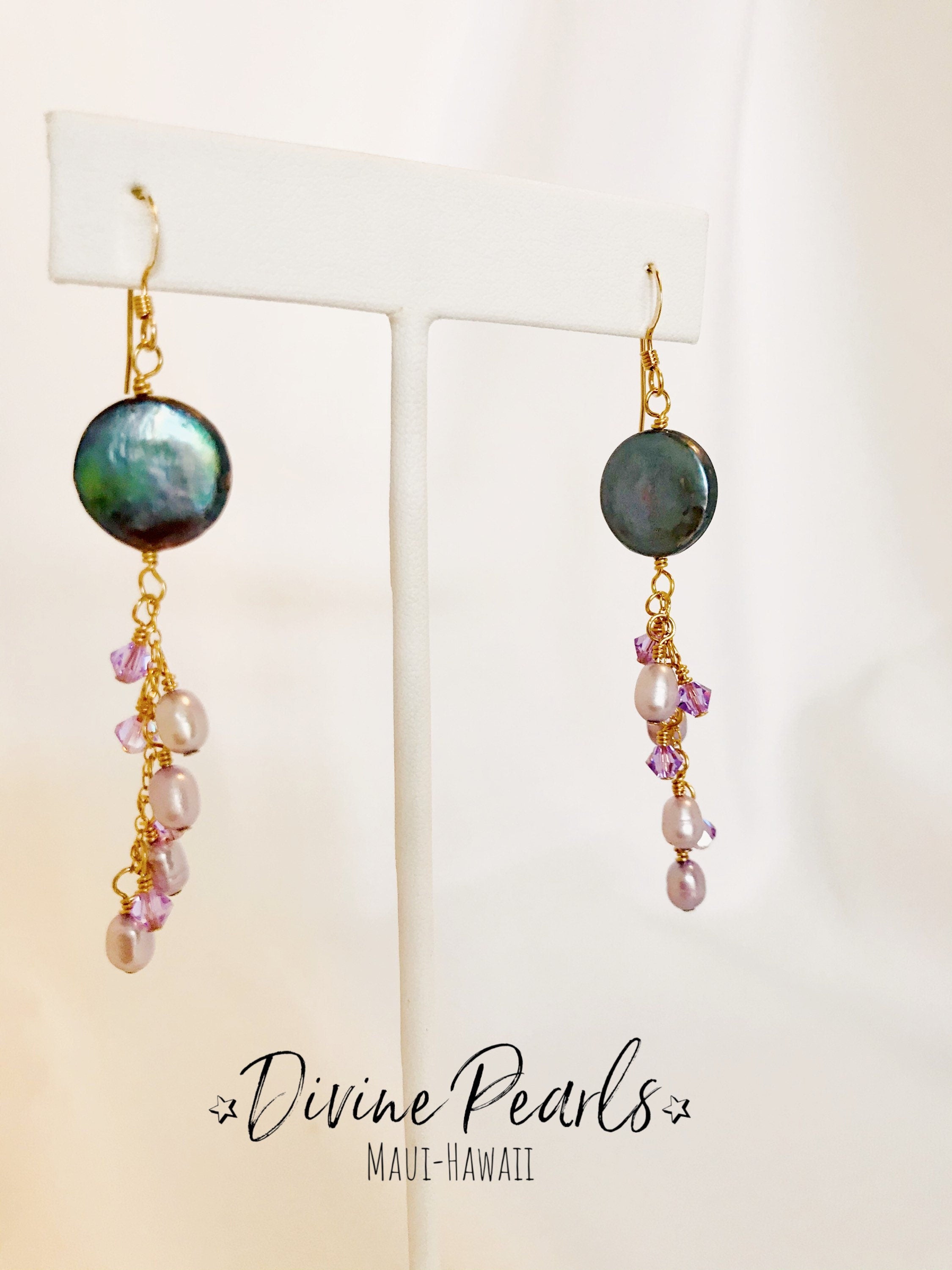 Coin pearls freshwater pearls earrings