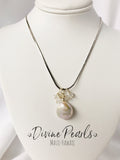 Coin pearl on sterling silver chain with slovakia crystals