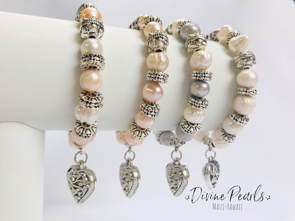 White & gray love bracelet