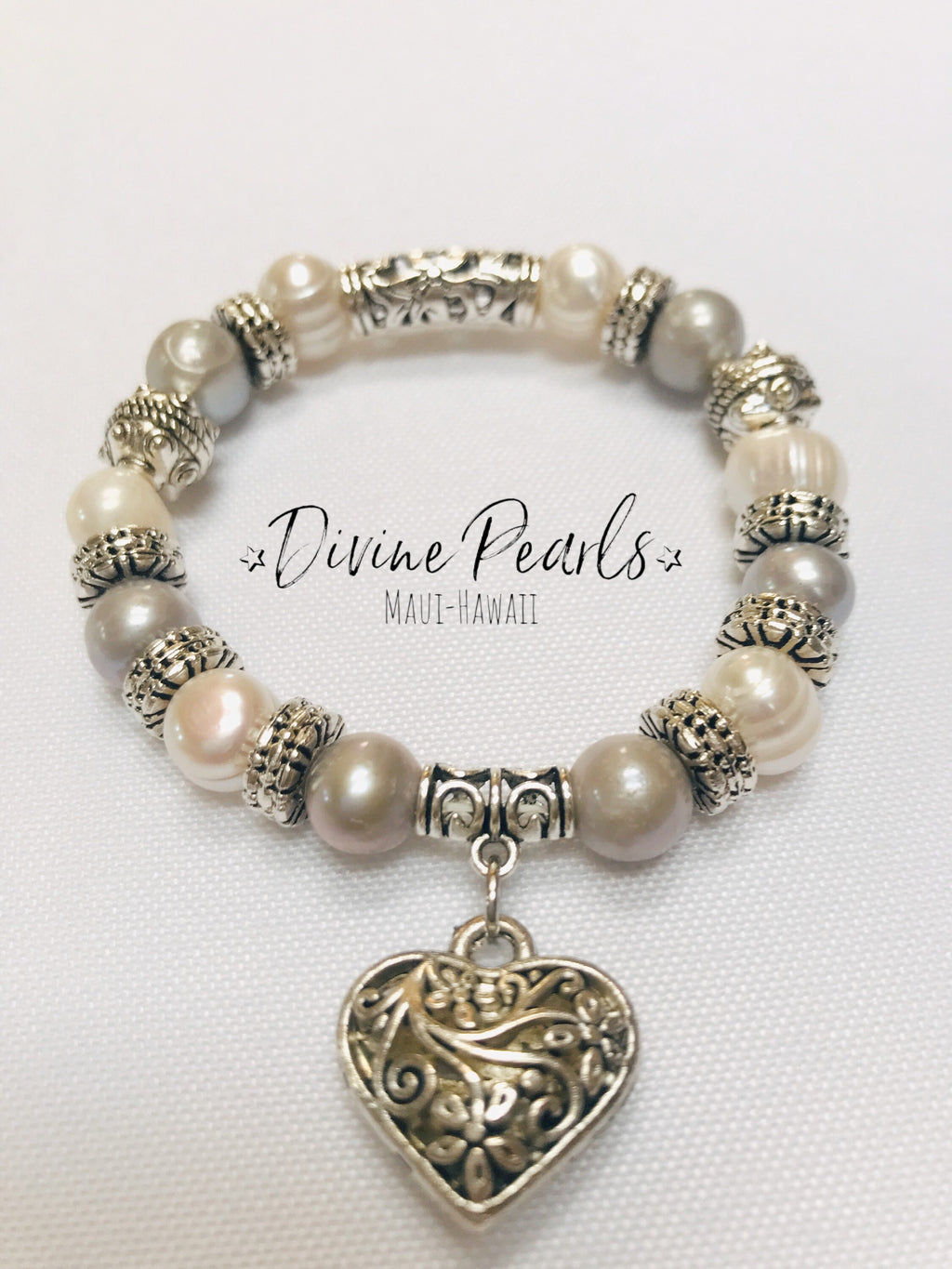 White & gray love bracelet