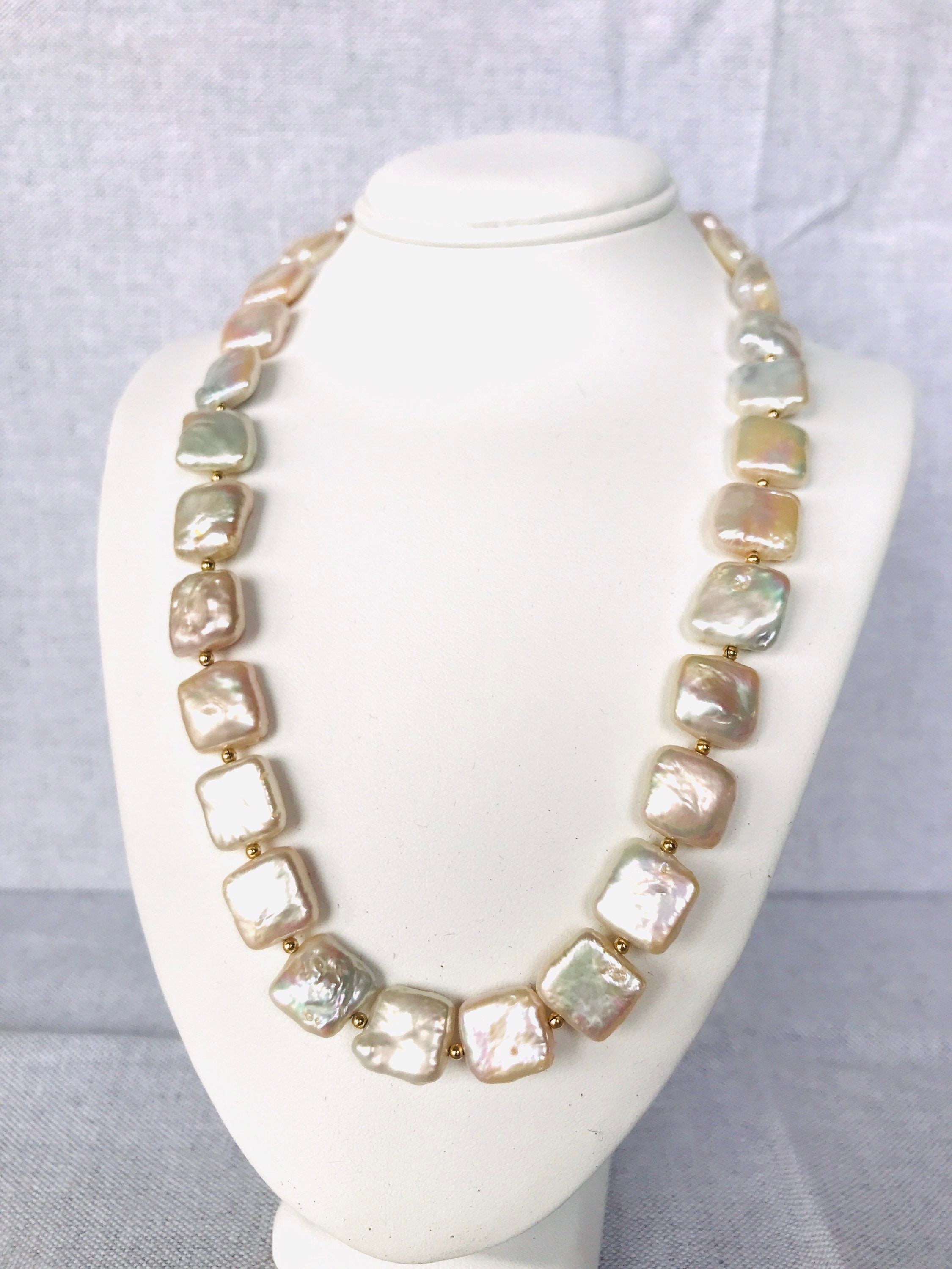 Nacar & rose color coin pearls