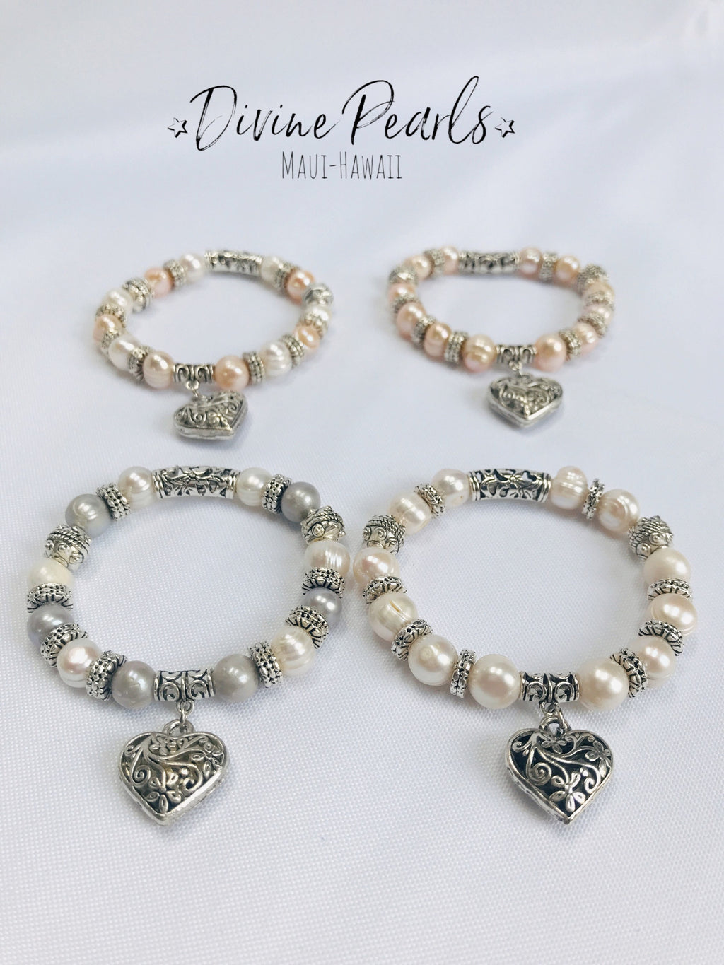White & gray love bracelet